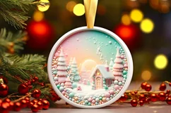 Molten Candy Christmass Scene Sublimation PNG Product Image 1