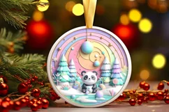 Round Christmas Ornament Sublimation|Clipart Product Image 1