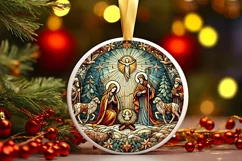 Round Christmas Ornament Sublimation|Clipart Product Image 1