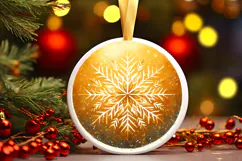 Round Christmass Ornament PNG Product Image 1