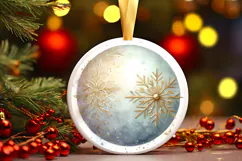 Round Christmass Ornament PNG Product Image 1