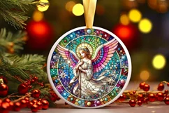 Round Christmas Ornament Sublimation|Clipart Product Image 2