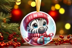 Winter Clothes Baby Zebra Ornament Sublimation PNG Product Image 1