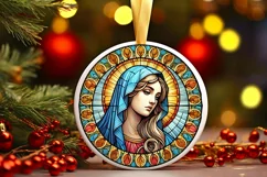 Round Christmas Ornament Sublimation|Clipart Product Image 2