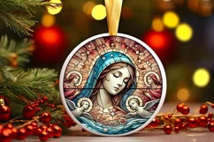 Round Christmas Ornament Sublimation|Clipart Product Image 2