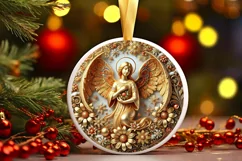 Round Christmas Ornament Sublimation|Clipart Product Image 2