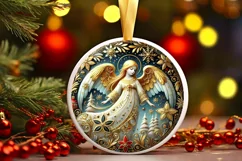 Round Christmas Ornament Sublimation|Clipart Product Image 2