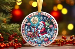 Round Christmas Ornament Sublimation|Clipart Product Image 1