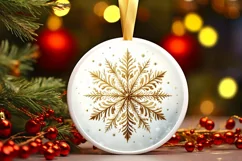 Round Christmas Ornament Sublimation|Clipart Product Image 1