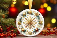 Round Christmass Ornament PNG Product Image 1
