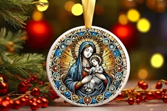 Round Christmas Ornament Sublimation|Clipart Product Image 1