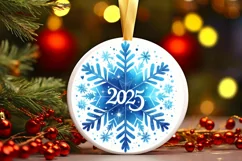 Round Christmas Ornament Sublimation|Clipart Product Image 1