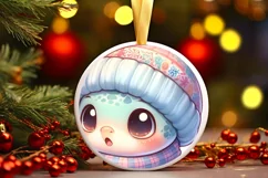 Pastel Turtle Christmas Scene Sublimation PNG Product Image 3