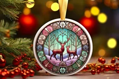 Round Christmas Ornament Sublimation|Clipart Product Image 1