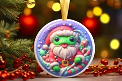 Round Christmas Ornament Sublimation|Clipart Product Image 2