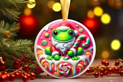 Round Christmas Ornament Sublimation|Clipart Product Image 2