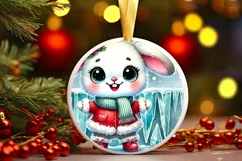 Round Christmas Ornament Sublimation|Clipart Product Image 2