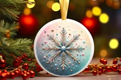 Round Christmas Ornament Sublimation|Clipart Product Image 1