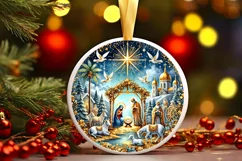 Round Christmas Ornament Sublimation|Clipart Product Image 2