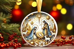 Round Christmas Ornament Sublimation|Clipart Product Image 2