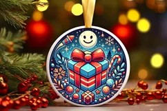 Round Christmas Ornament Sublimation|Clipart Product Image 1