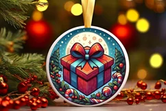 Round Christmas Ornament Sublimation|Clipart Product Image 1