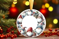 Winter Gnomes Round Ornament Sublimation PNG Product Image 3