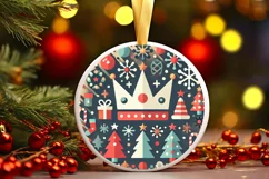 Round Christmas Ornament Sublimation|Clipart Product Image 2