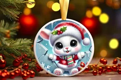 Round Christmas Ornament Sublimation|Clipart Product Image 2