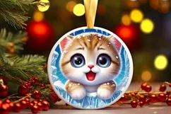 Round Christmas Ornament Sublimation|Clipart Product Image 2