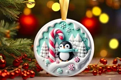 Round Christmas Ornament Sublimation|Clipart Product Image 2
