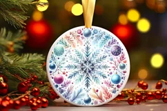 Round Christmas Ornament Sublimation|Clipart Product Image 1