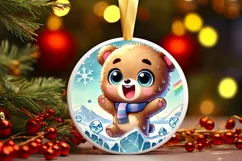 Round Christmas Ornament Sublimation|Clipart Product Image 2