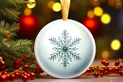 Round Christmas Ornament Sublimation|Clipart Product Image 1