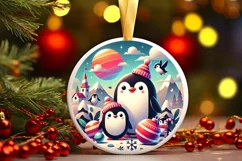 Round Christmas Ornament Sublimation|Clipart Product Image 2