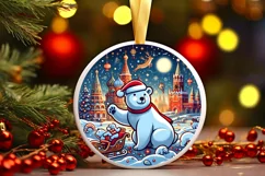 Round Christmas Ornament Sublimation|Clipart Product Image 1