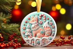 Round Christmas Ornament Sublimation|Clipart Product Image 2