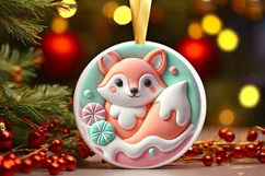 Round Christmas Ornament Sublimation|Clipart Product Image 2