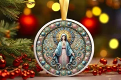 Round Christmas Ornament Sublimation|Clipart Product Image 2
