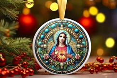 Round Christmas Ornament Sublimation|Clipart Product Image 2