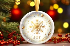 Round Christmas Ornament Sublimation|Clipart Product Image 1
