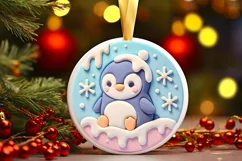 Round Christmas Ornament Sublimation|Clipart Product Image 2