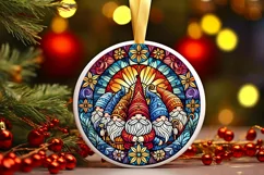 Round Christmas Ornament Sublimation|Clipart Product Image 2