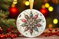Round Christmas Ornament Sublimation|Clipart Product Image 2