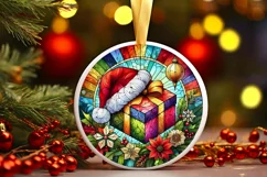 Round Christmas Ornament Sublimation|Clipart Product Image 2