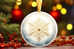 Round Christmass Ornament PNG Product Image 1