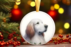 Dog Round Ornament Sublimation PNG Product Image 3