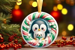Round Christmas Ornament Sublimation|Clipart Product Image 2