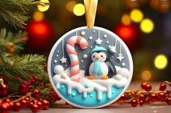 Round Christmas Ornament Sublimation|Clipart Product Image 2