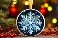 Snow Flake Christmas Round Cute Ornament Sublimation Product Image 2